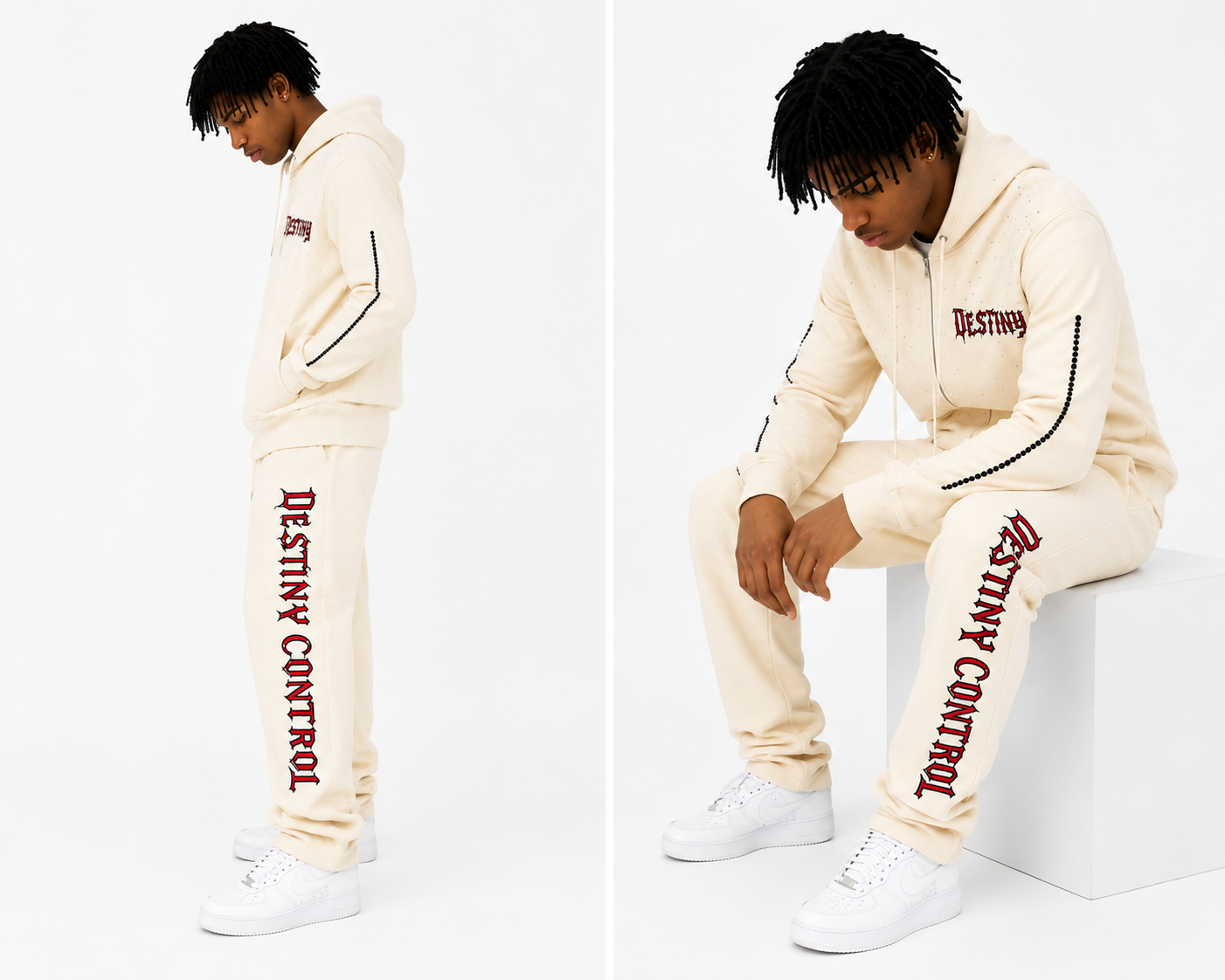 BEIGE CHOSEN SWEATPANTS